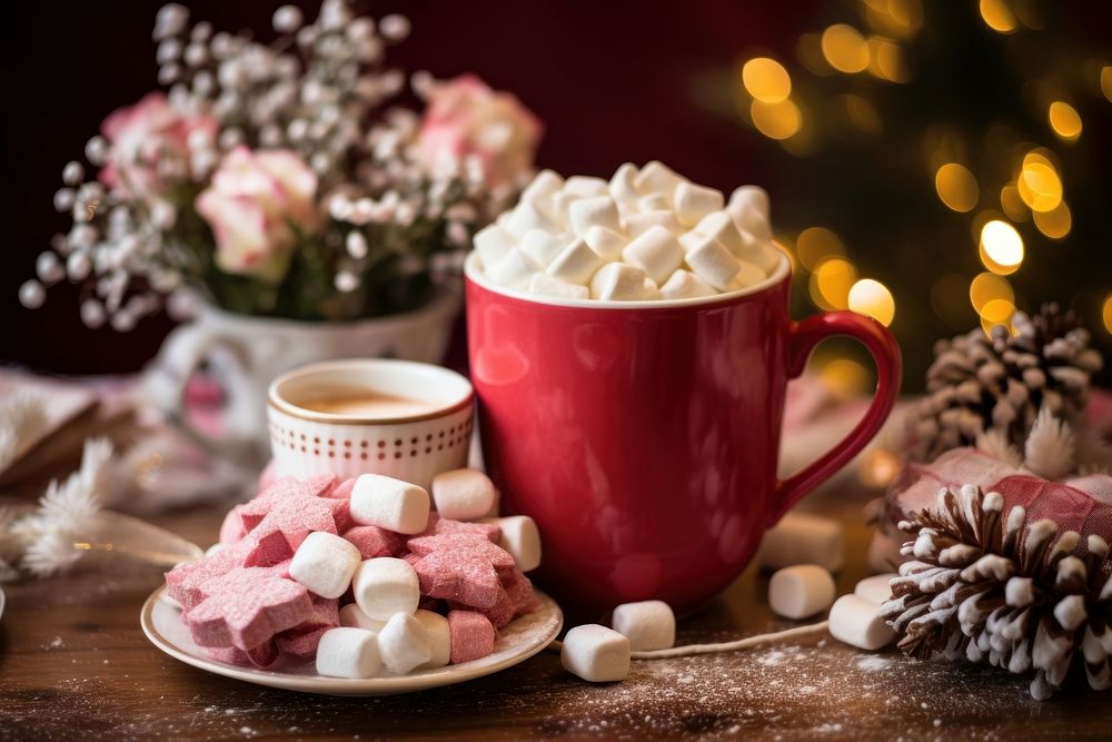 Hot cocoa mug decoration christmas. AI generated Image by rawpixel.