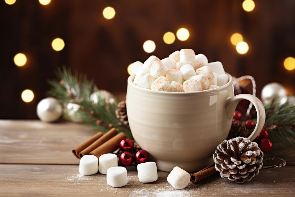 Hot cocoa decoration christmas dessert. AI generated Image by rawpixel.