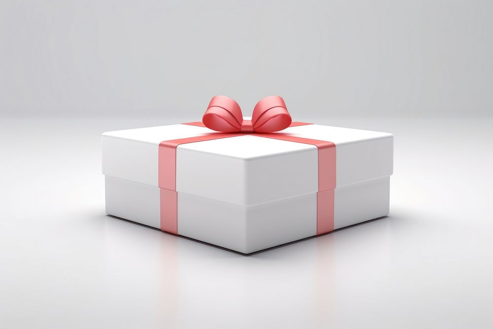 Gift box white white background. AI generated Image by rawpixel.