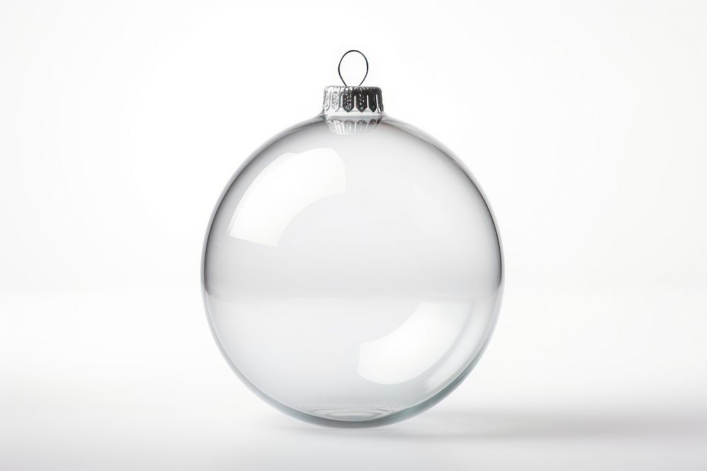 Crystal christmass ball transparent sphere white background. AI generated Image by rawpixel.
