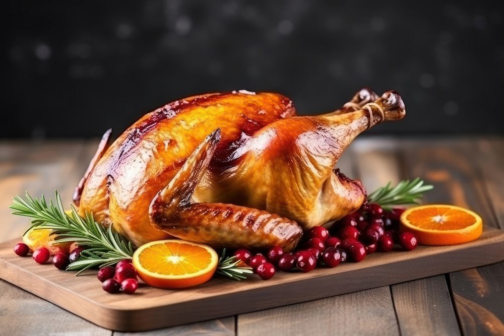 Roasted dinner rustic turkey. AI generated Image by rawpixel.