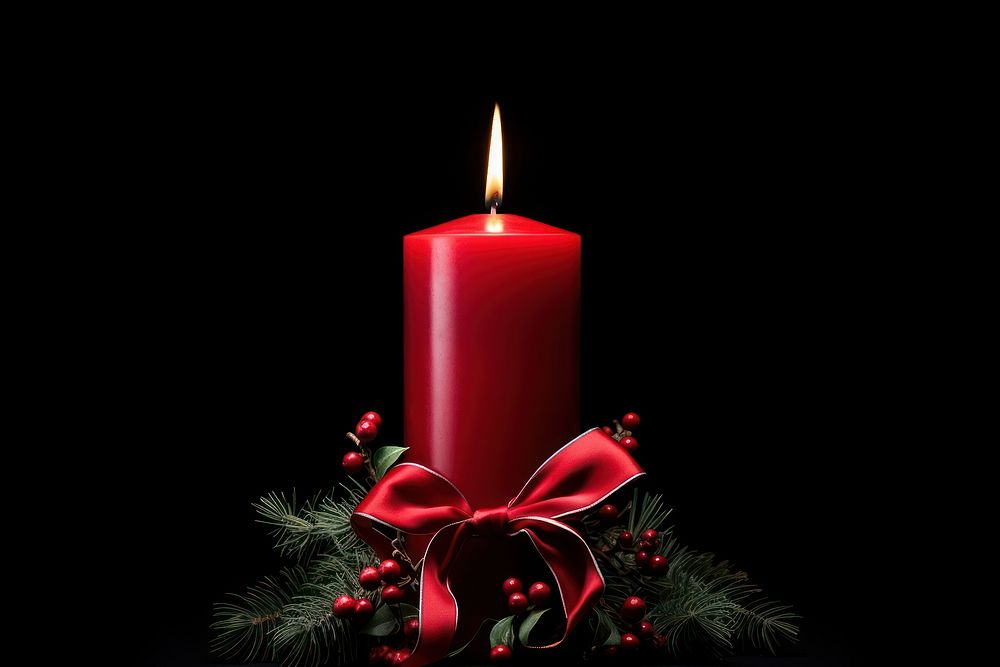 A christmas candle decoration festival black background. AI generated Image by rawpixel.