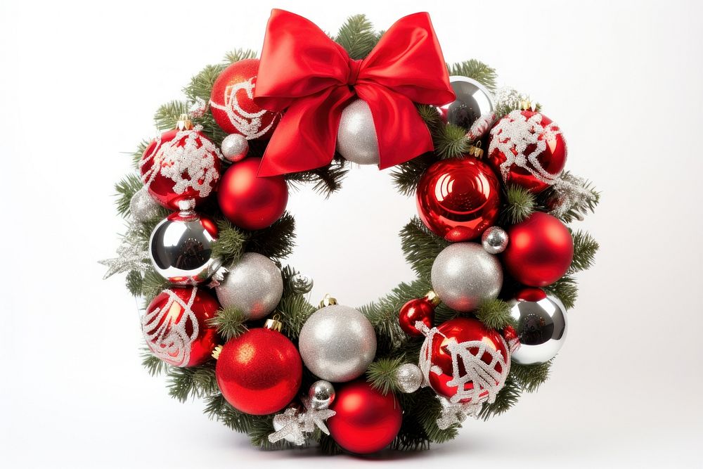 A beautiful Christmas wreath christmas ornament red. AI generated Image by rawpixel.
