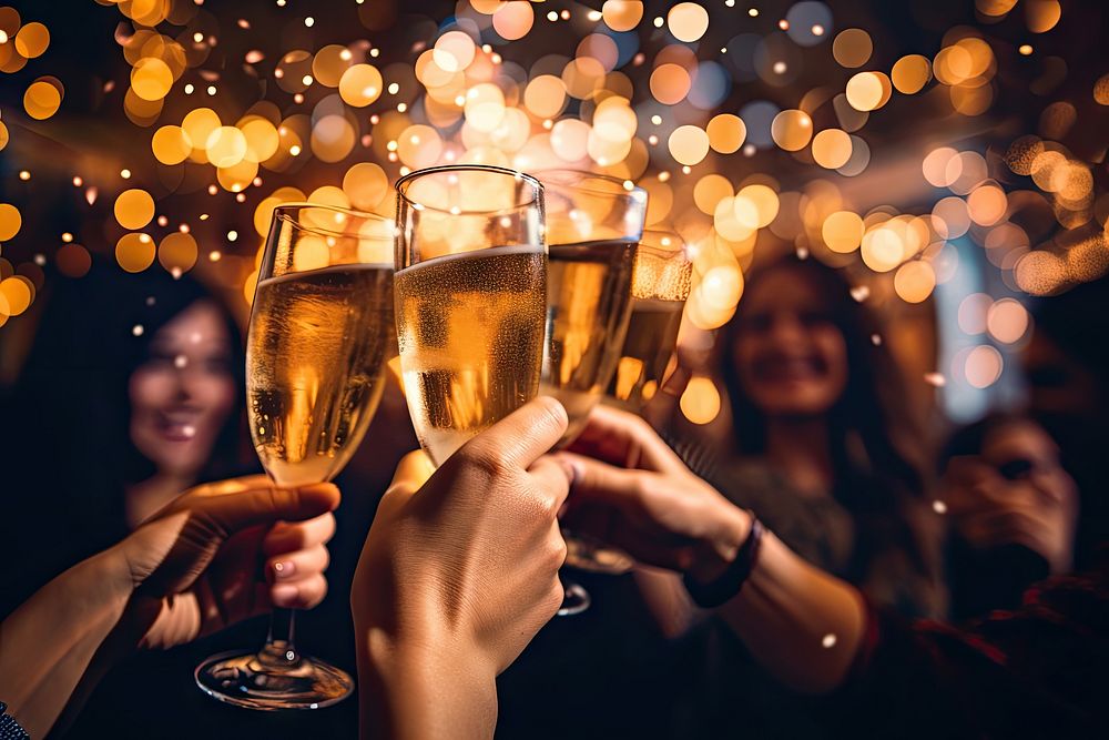 A new year party among friends adult night fun. AI generated Image by rawpixel.