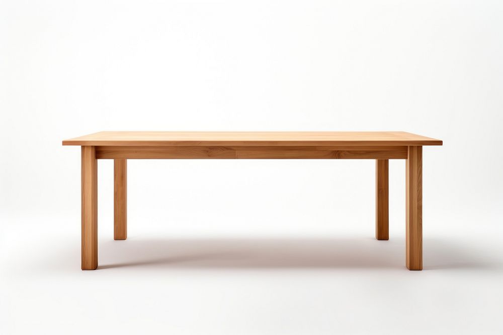 A wooden table furniture white background simplicity. AI generated Image by rawpixel.