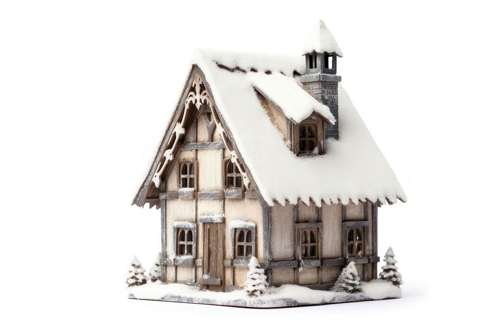 Christmas putz house architecture building white. AI generated Image by rawpixel.