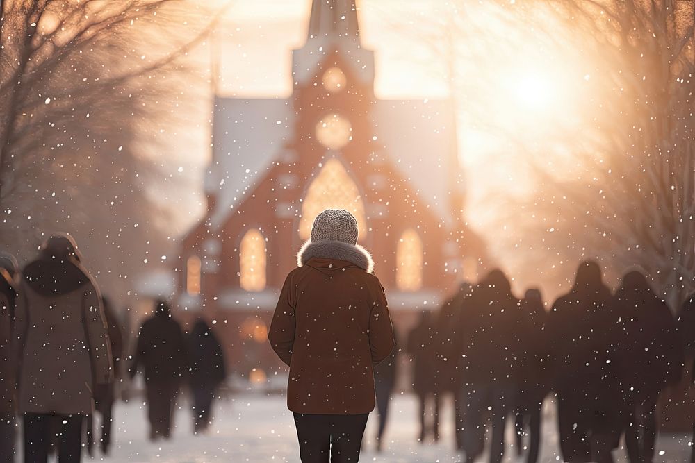 Snow outdoors walking winter. AI generated Image by rawpixel.