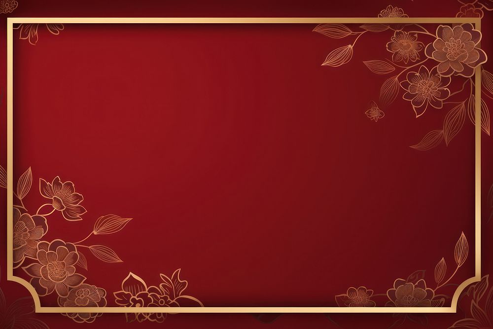Red Gold Frame Background backgrounds pattern maroon. AI generated Image by rawpixel.