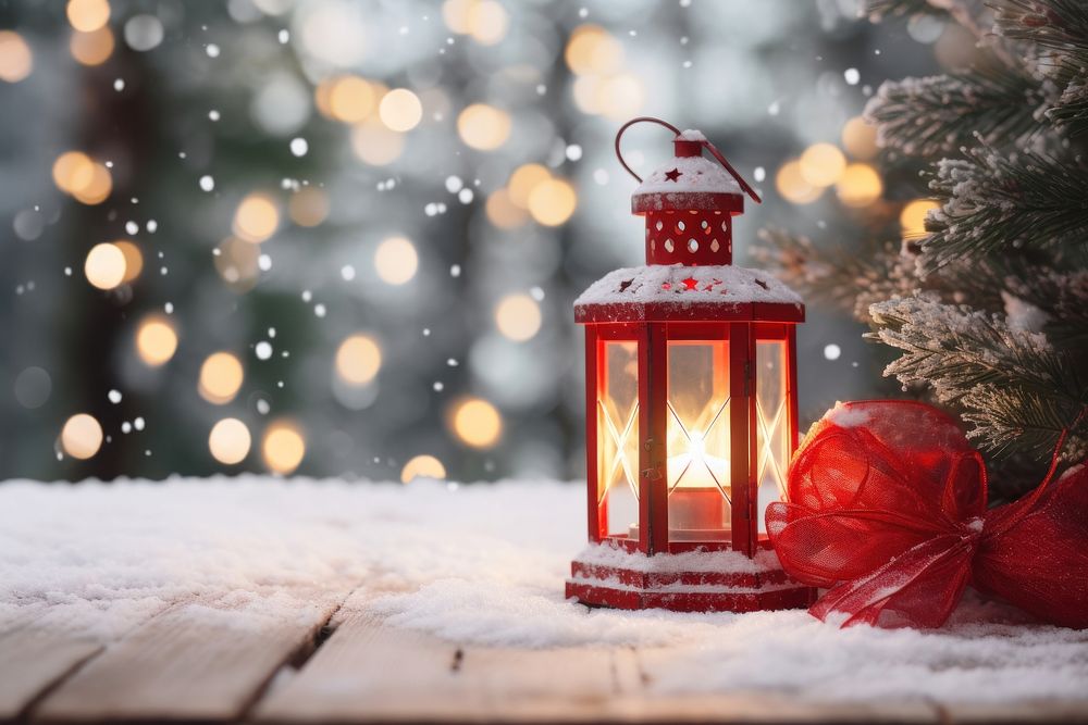 Red lantern christmas light gift. AI generated Image by rawpixel.