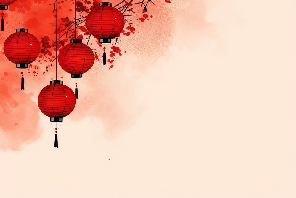 Simple Chinese Style Lantern lantern backgrounds red. AI generated Image by rawpixel.