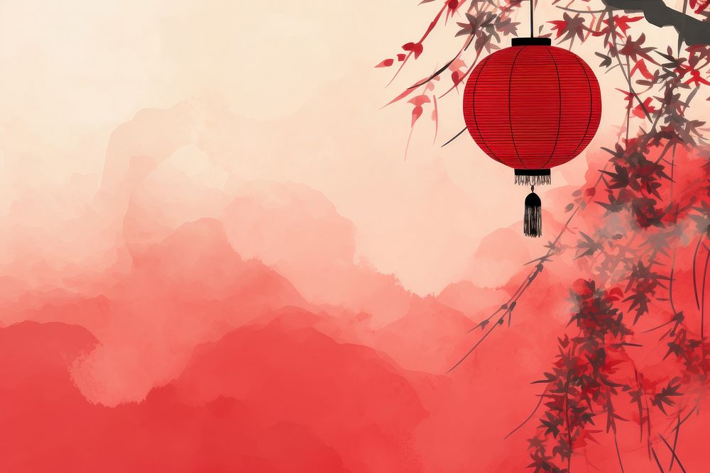 Simple Chinese Style Lantern lantern backgrounds balloon. AI generated Image by rawpixel.