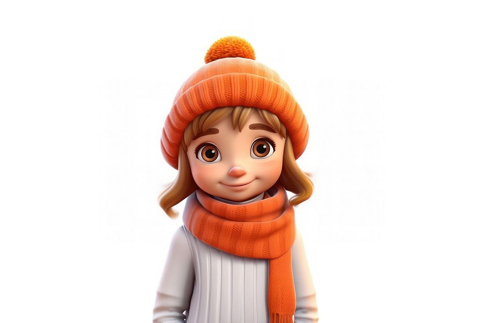 Cartoon winter scarf doll. AI generated Image by rawpixel.