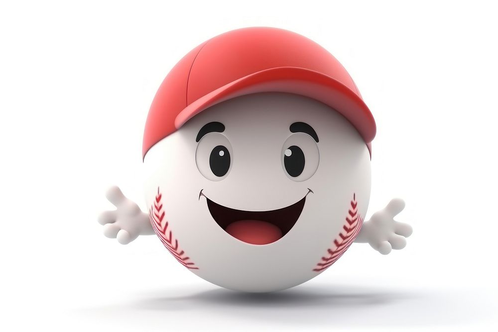 Baseball white background emoticon headwear. AI generated Image by rawpixel.
