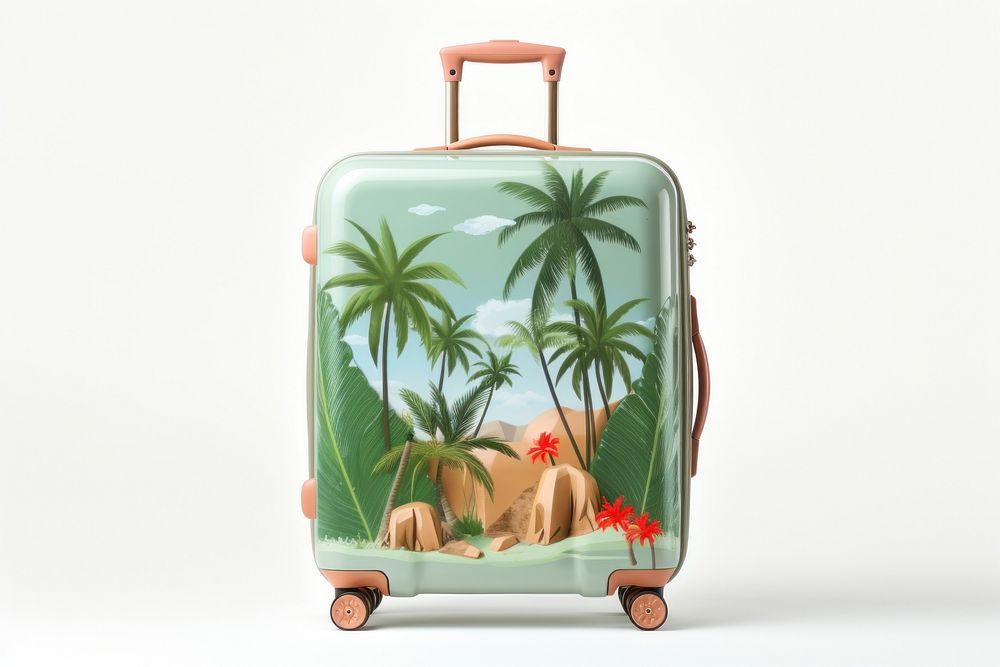 Travel luggage suitcase white background. AI generated Image by rawpixel.