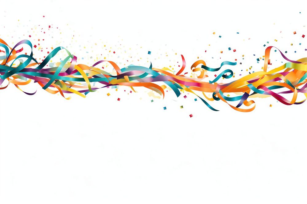 Celebration confetti colorful ribbons backgrounds paper art. AI generated Image by rawpixel.