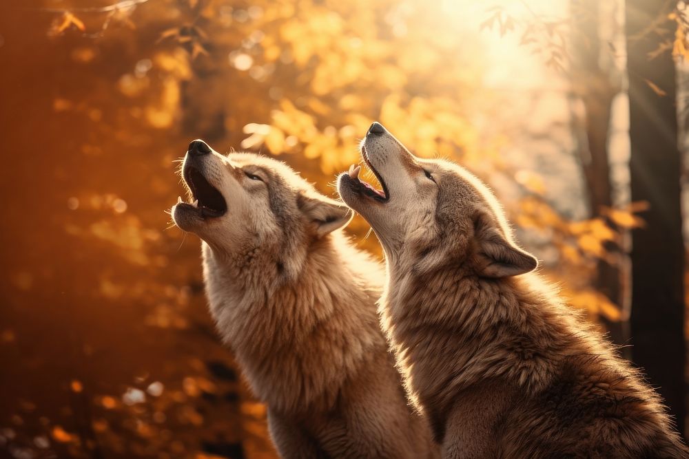 Wolf mammal animal autumn. AI generated Image by rawpixel.