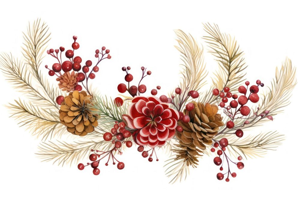 Vintage Christmas wreath christmas pattern plant. AI generated Image by rawpixel.