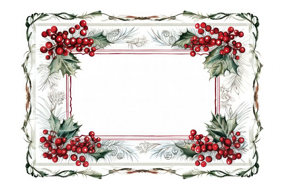 Vintage Christmas frame christmas pattern white background. AI generated Image by rawpixel.