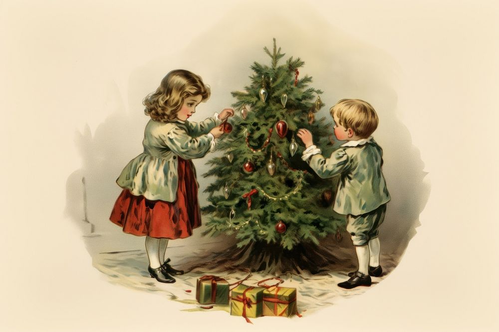 Christmas tree plant child. AI generated Image by rawpixel.