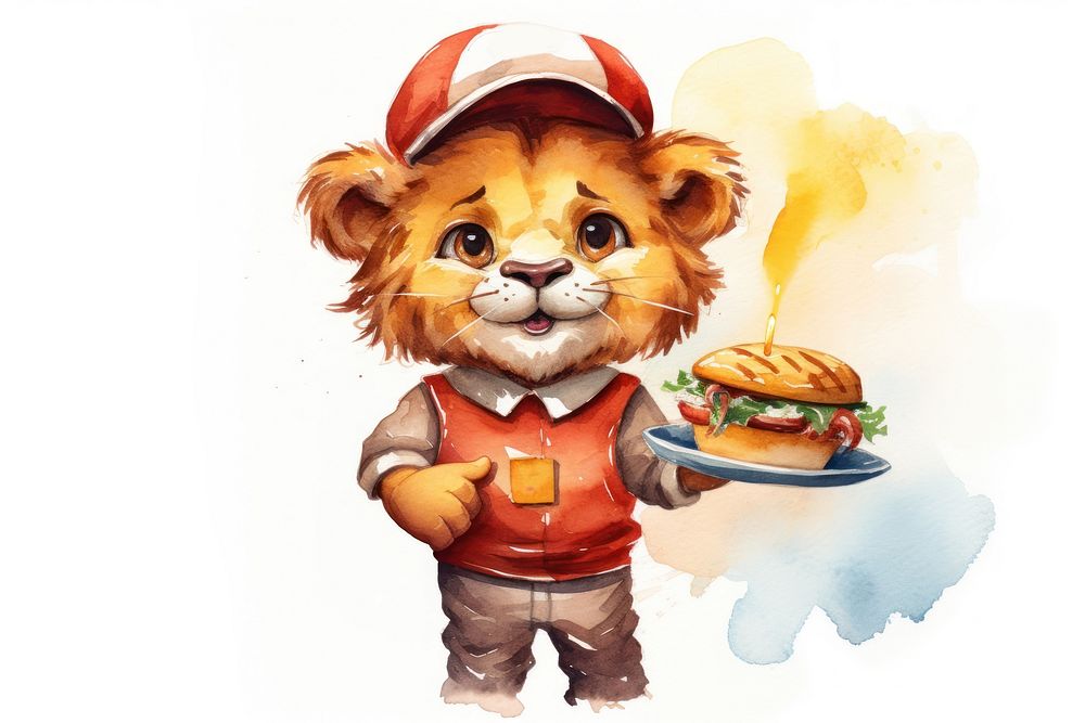 Cartoon burger food representation. AI generated Image by rawpixel.