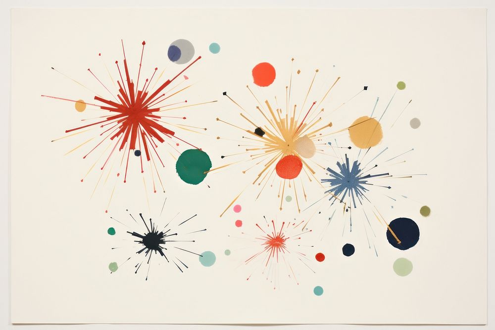 Fireworks painting art celebration. AI generated Image by rawpixel.