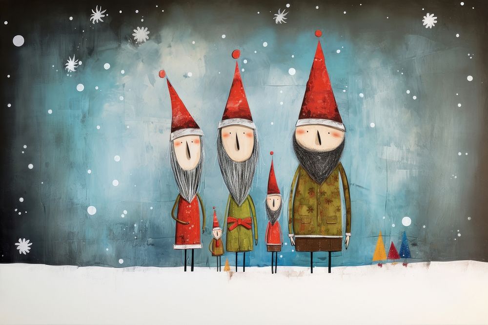 Happy family christmas painting art. AI generated Image by rawpixel.