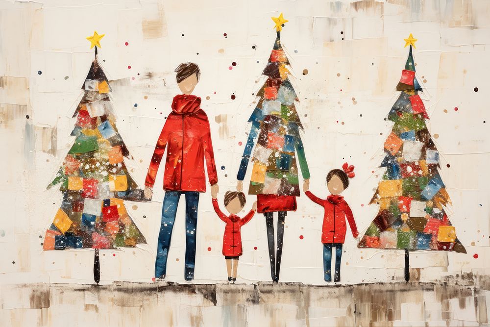 Happy family christmas togetherness celebration. AI generated Image by rawpixel.
