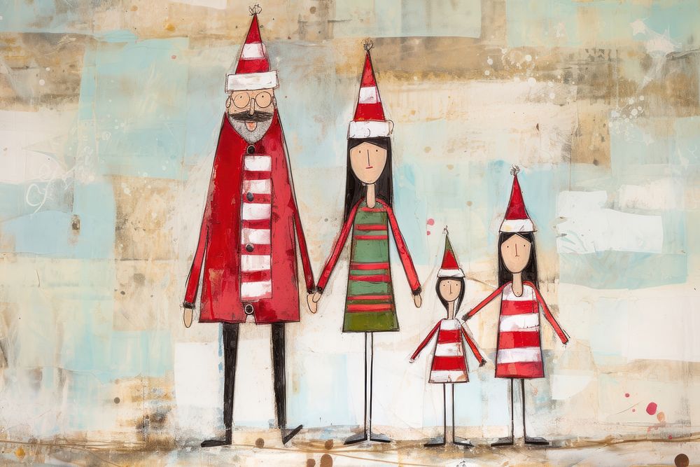 Happy family art christmas representation. AI generated Image by rawpixel.