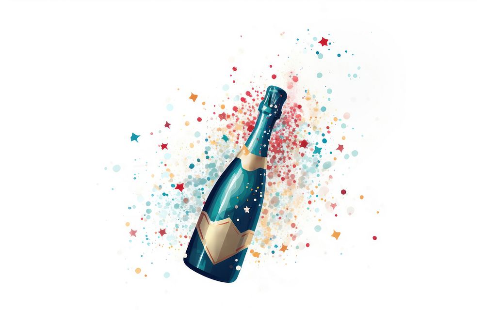 PNG Bottle champagne wine white background. AI generated Image by rawpixel.