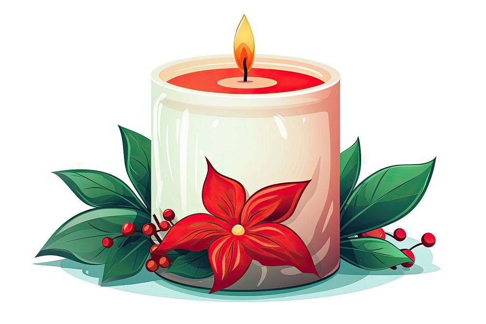 Christmas scented candle illuminated celebration decoration. AI generated Image by rawpixel.