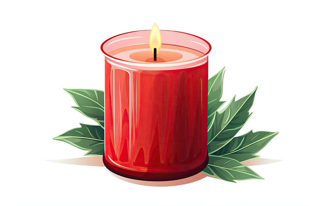 Christmas scented candle white background cylinder lighting. AI generated Image by rawpixel.