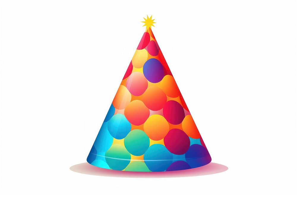 Colorful party cone hat white background celebration anniversary. AI generated Image by rawpixel.