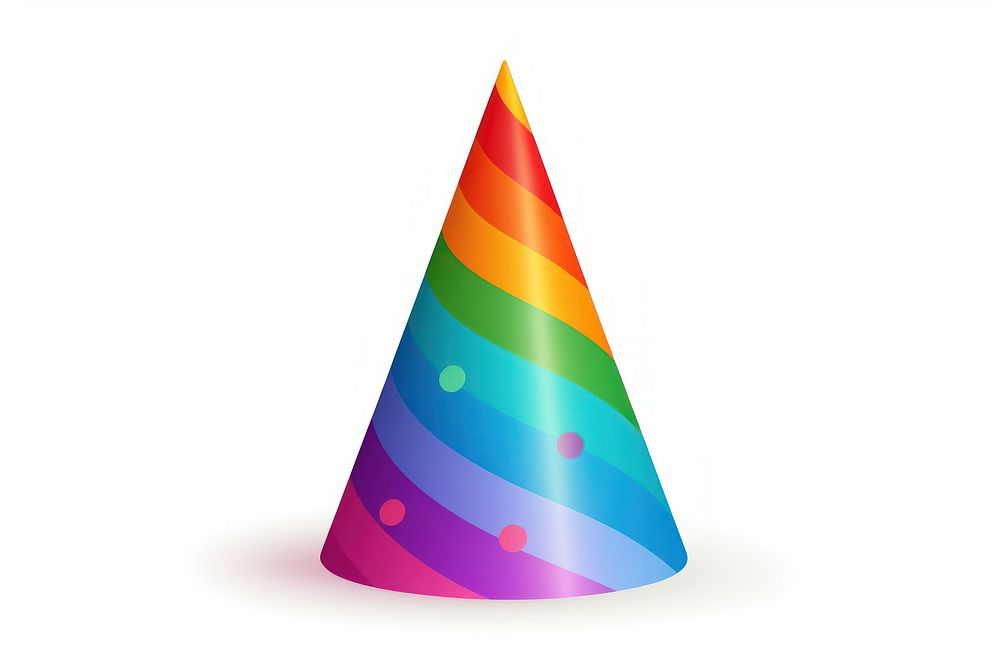 Colorful party cone hat white | Free Photo Illustration - rawpixel