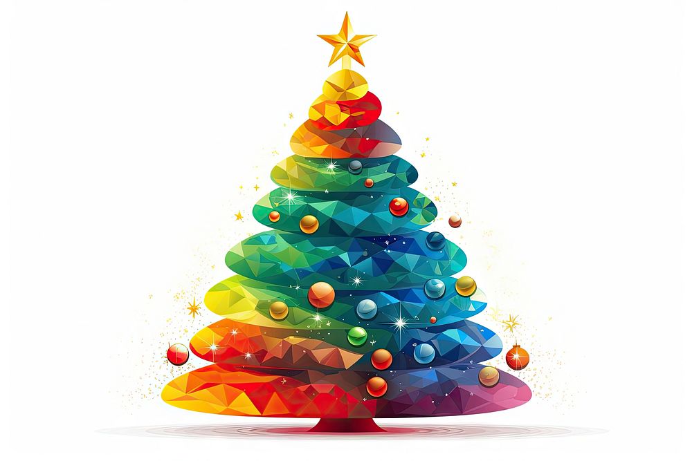 Festive Christmas tree christmas white background christmas tree. AI generated Image by rawpixel.