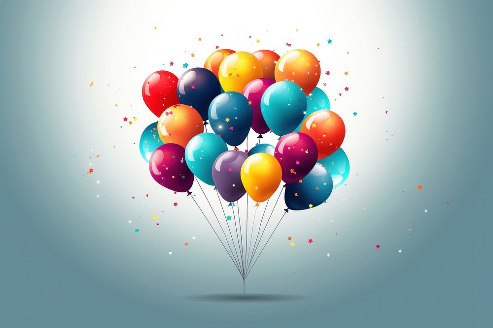 Balloon illuminated anniversary celebration. AI generated Image by rawpixel.