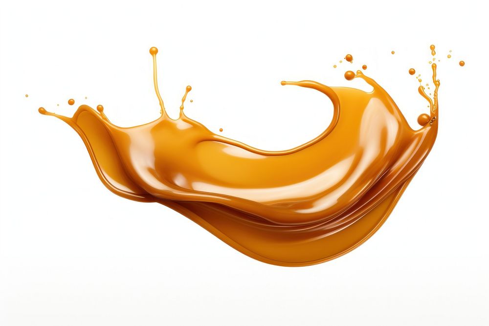 Caramel sauce splash caramel white background refreshment. AI generated Image by rawpixel.