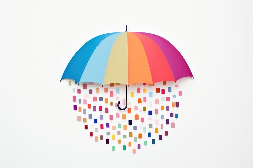 Raining umbrella white background protection. AI generated Image by rawpixel.
