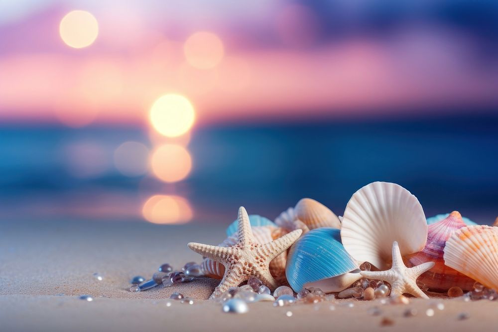 Seashell beach outdoors horizon. AI generated Image by rawpixel.