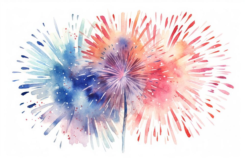 Colorful New Year fireworks backgrounds white background celebration. AI generated Image by rawpixel.