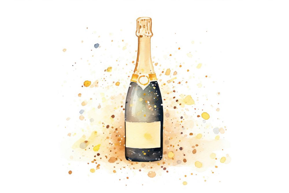 PNG Bottle champagne drink wine. AI generated Image by rawpixel.