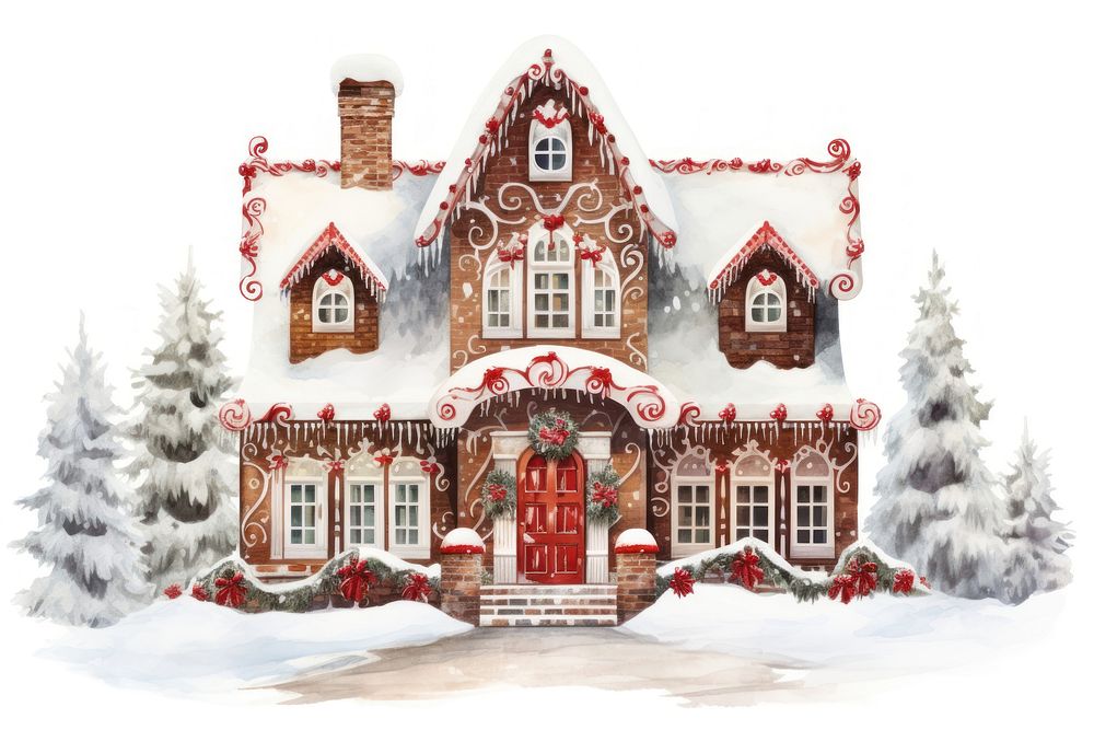 Christmas house christmas architecture gingerbread. AI generated Image by rawpixel.