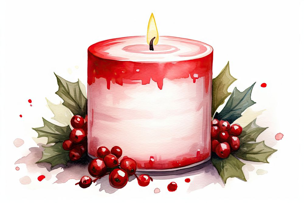 Christmas scented candle plant illuminated celebration. AI generated Image by rawpixel.