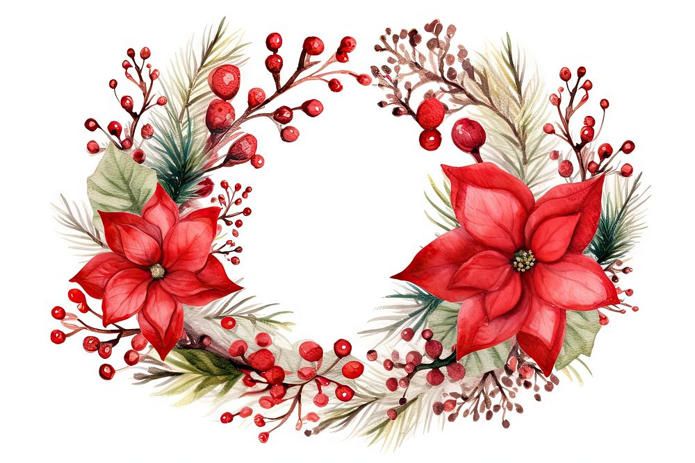 Christmas wreath christmas pattern flower. AI generated Image by rawpixel.