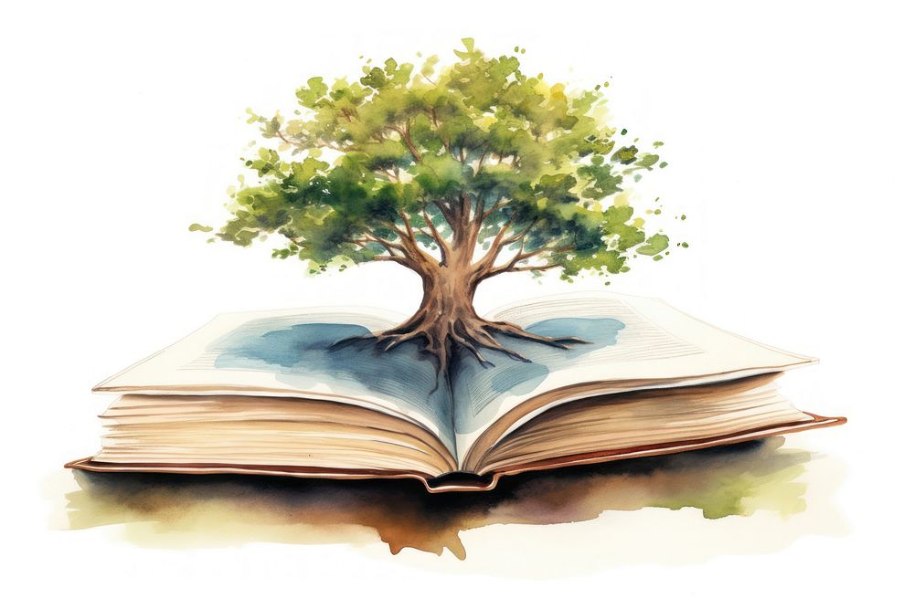 Book tree publication plant. AI generated Image by rawpixel.
