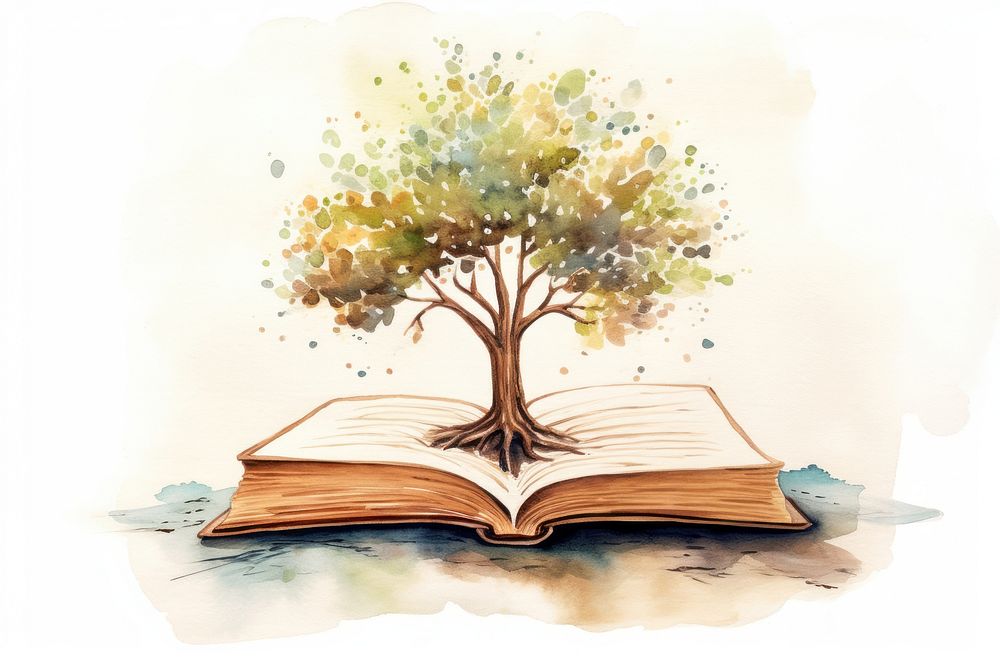 Book tree publication plant. AI generated Image by rawpixel.
