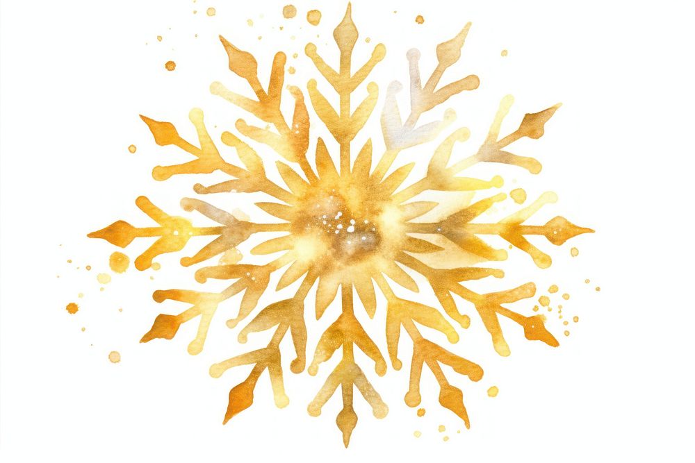 Gold snowflake backgrounds pattern plant. AI generated Image by rawpixel.