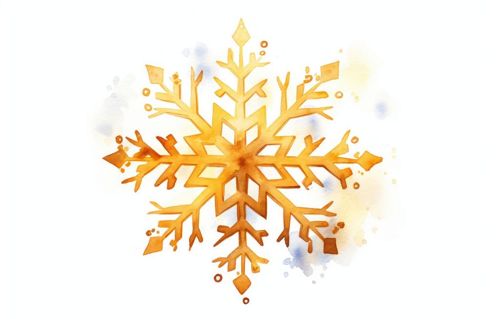 Gold snowflake white background celebration decoration. AI generated Image by rawpixel.