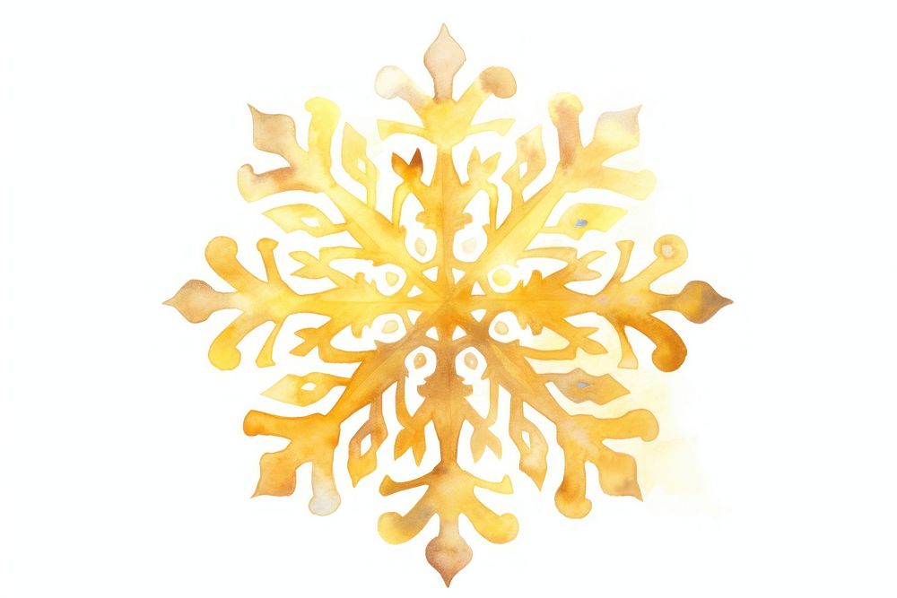 Gold snowflake white background celebration accessories. AI generated Image by rawpixel.