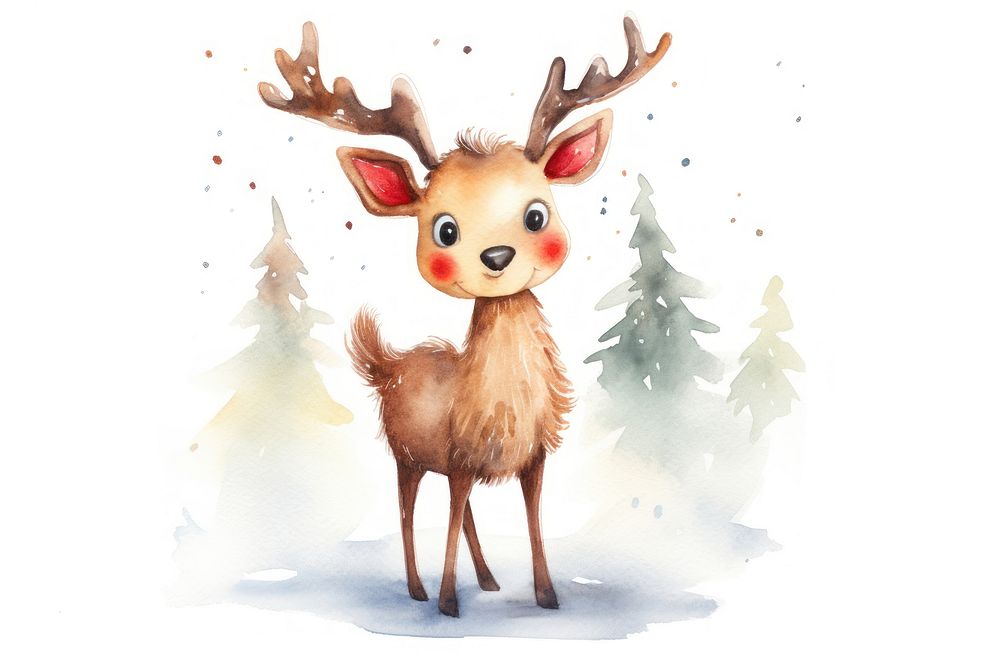 Christmas reindeer christmas cartoon mammal. AI generated Image by rawpixel.
