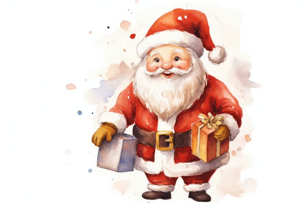 Santa Claus christmas cartoon white background. AI generated Image by rawpixel.